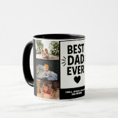Mug Meilleur papa Jamais Moderne 6 Photo Collage (Devant gauche)