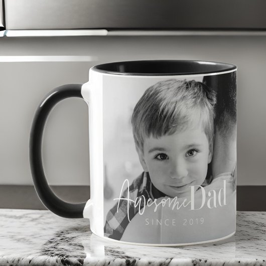 Mug Meilleur Papa Jamais Moderne Classique Simple Phot