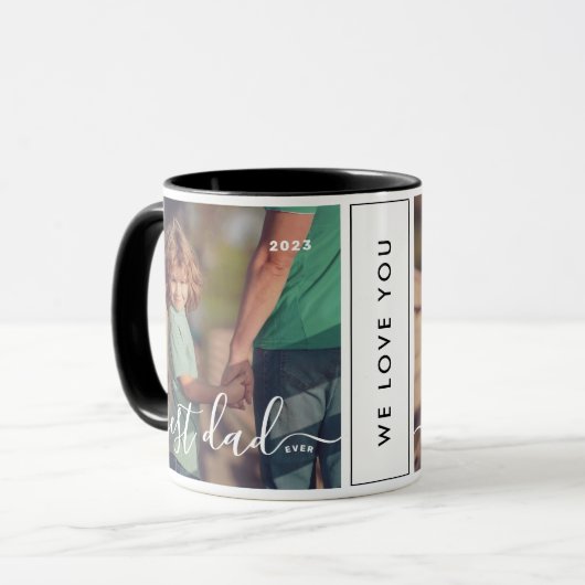 Mug Meilleur Papa Jamais Moderne Simple Jouer Script P (Devant gauche)