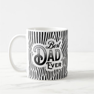 Mug Meilleur papa jamais noir et blanc Motif Abstrait