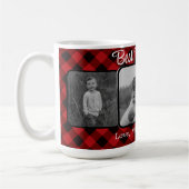 Mug Meilleur papa jamais personnalisé rouge Plaid moti (Gauche)