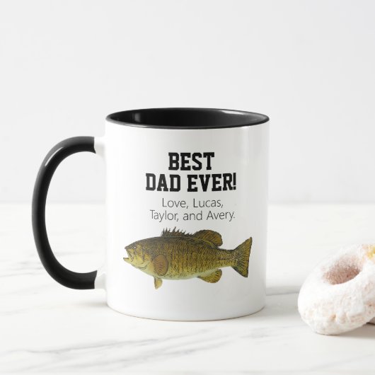 Mug Meilleur Papa Jamais Petite Bouche Basse Fête des  (Avec donut)