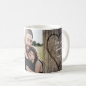 Mug Meilleur papa jamais photo Bois sculpté rustique (Devant droit)