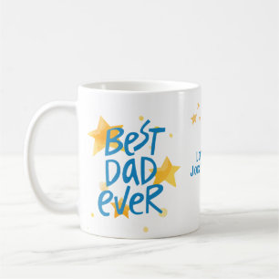 Mug Meilleur Papa Jamais Photo Étoiles Jaunes