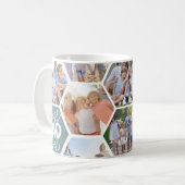 Mug Meilleur papa jamais | Photo Hexagons verts (Devant gauche)