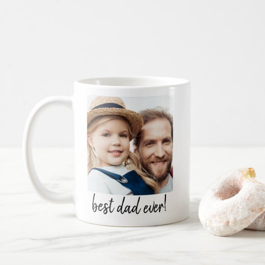 Mug Meilleur papa jamais photo moderne (Avec donut)