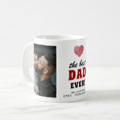 Mug Meilleur papa Jamais Red Heart 2 Photo (Devant gauche)