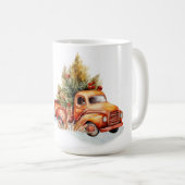 Mug Meilleur Papa Jamais Rétro Camion Avec Arbre De No (Devant droit)