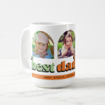 Mug Meilleur Papa Jamais Rétro Texte 3 Photos<br><div class="desc">Cette tasse de café photo est un cadeau parfait pour papa! Le design comprend trois photos voûtées avec le texte rétro "meilleur papa jamais". Personnalisez avec le nom des enfants.</div>