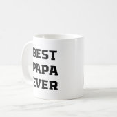 Mug Meilleur Papa jamais | Texte moderne en gras et ph (Devant gauche)