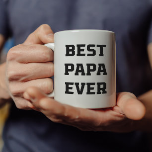 Mug Meilleur Papa jamais Texte moderne en gras et ph