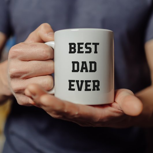 Mug Meilleur papa jamais | Texte moderne en gras et ph