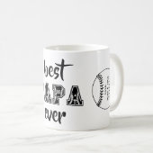 Mug Meilleur Papa jamais thème personnalisé de basebal (Devant droit)