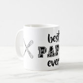 Mug Meilleur Papa jamais thème personnalisé de basebal (Devant gauche)