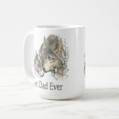 Mug Meilleur papa jamais Wolf Aquarelle Animal Ar (Devant gauche)