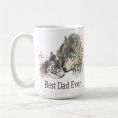 Mug Meilleur papa jamais Wolf Aquarelle Animal Ar (Gauche)