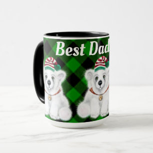 Mug Meilleur papa Jour de vacances Ours polaire vert p