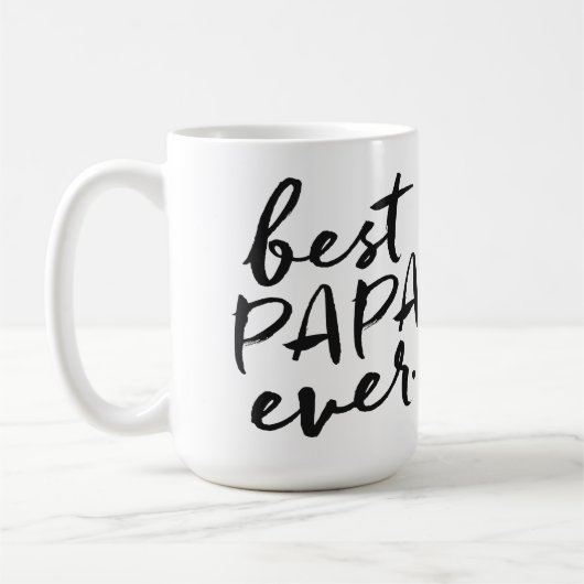 Mug Meilleur papa manuscrit jamais (Gauche)