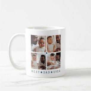 Mug 'Meilleur Papa' Moderne Personnalisé avec 4 Photos