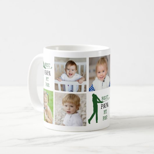 Mug MEILLEUR PAPA PAR 7 Photo Collage (Devant gauche)