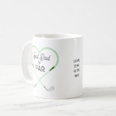 Mug Meilleur Papa par Amour en forme de Golf Thème (Devant gauche)