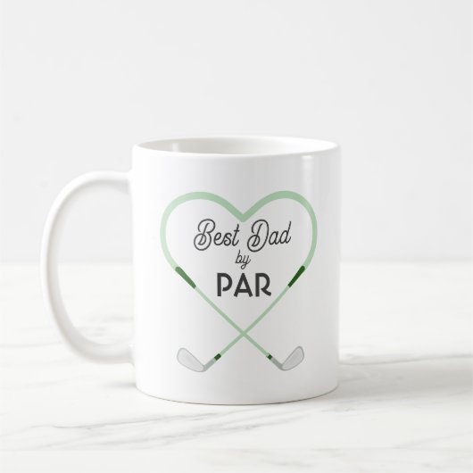 Mug Meilleur Papa par Amour en forme de Golf Thème (Gauche)