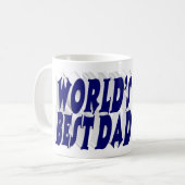 Mug Meilleur papa photo bleu foncé 3d texte (Devant gauche)