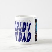 Mug Meilleur papa photo bleu foncé 3d texte (Centre)