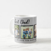 Mug Meilleur papa ! Photos Collage Message gris clair (Devant gauche)