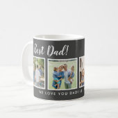 Mug Meilleur papa ! Photos Collage Message gris foncé (Devant gauche)