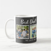 Mug Meilleur papa ! Photos Collage Message gris foncé (Gauche)