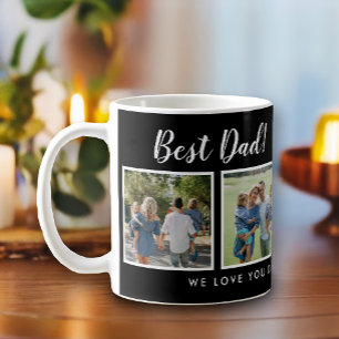 Mug Meilleur papa ! Photos Collage message noir