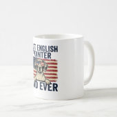 Mug Meilleur Papa Pointer Anglais Patriote Chien (Devant droit)