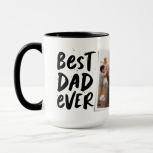 Mug Meilleur papa que jamais photo moderne noir Fête d