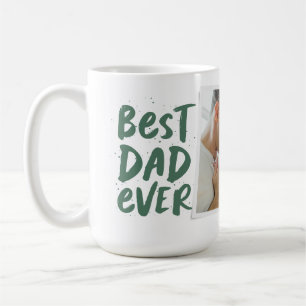 Mug Meilleur papa que jamais photo verte moderne Fête