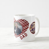 Mug Meilleur papa rouge Coeur Père's Day 3 Photo Colla (Devant droit)