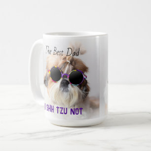 Mug Meilleur papa Shih Tzu Pas mignon drôle photo de c