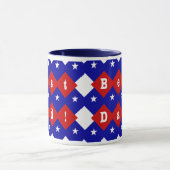 Mug Meilleur papa Stars & Diamonds Typographie Rouge & (Centre)