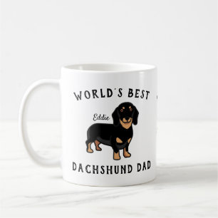 Mug Meilleur Papa Teckel au Monde Nom de Chien Personn
