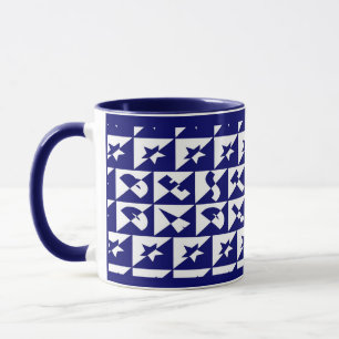 Mug Meilleur papa Wild Texte Motif & Étoiles Bleu & Bl