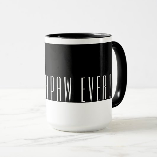 Mug Meilleur PAPAPAGE moderne en noir et blanc (Devant droit)