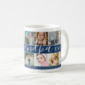 Mug Meilleur Papy du Monde Moderne Collage Photo & Nom (Devant droit)
