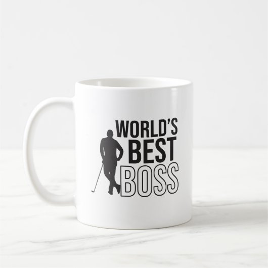 Mug Meilleur patron du monde avec un joueur de golf (Gauche)