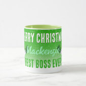 Mug Meilleur patron jamais avec Snowman à Noël VERT (Centre)