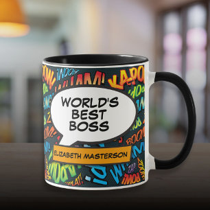 Mug Meilleur patron jamais Fun rétro bande dessinée Po