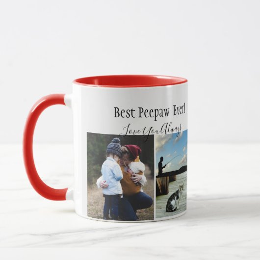 Mug Meilleur Peepaw Ever Photo Collage noir blanc pers (Gauche)