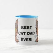 Mug Meilleur Père Chat Jamais ! Chat de dessin avec lu (Centre)