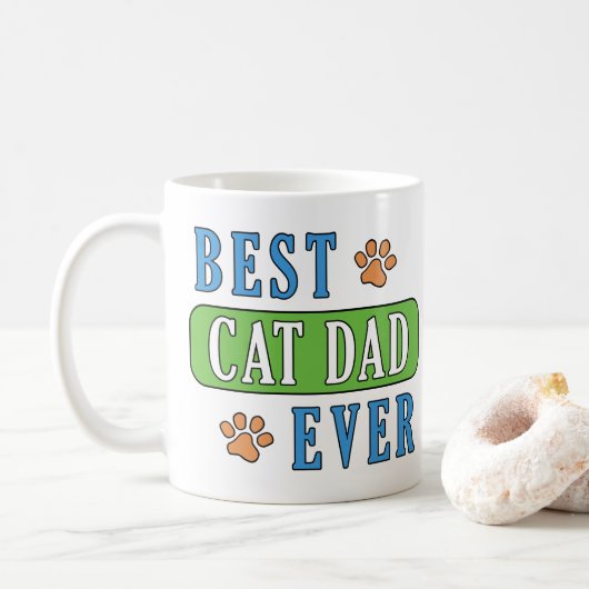 Mug Meilleur père de chat jamais (Avec donut)