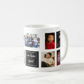 Mug meilleur père de tous les temps Collage noir blanc (Devant droit)