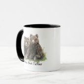 Mug Meilleur Père du monde, Aquarelle de mignons ours (Devant gauche)